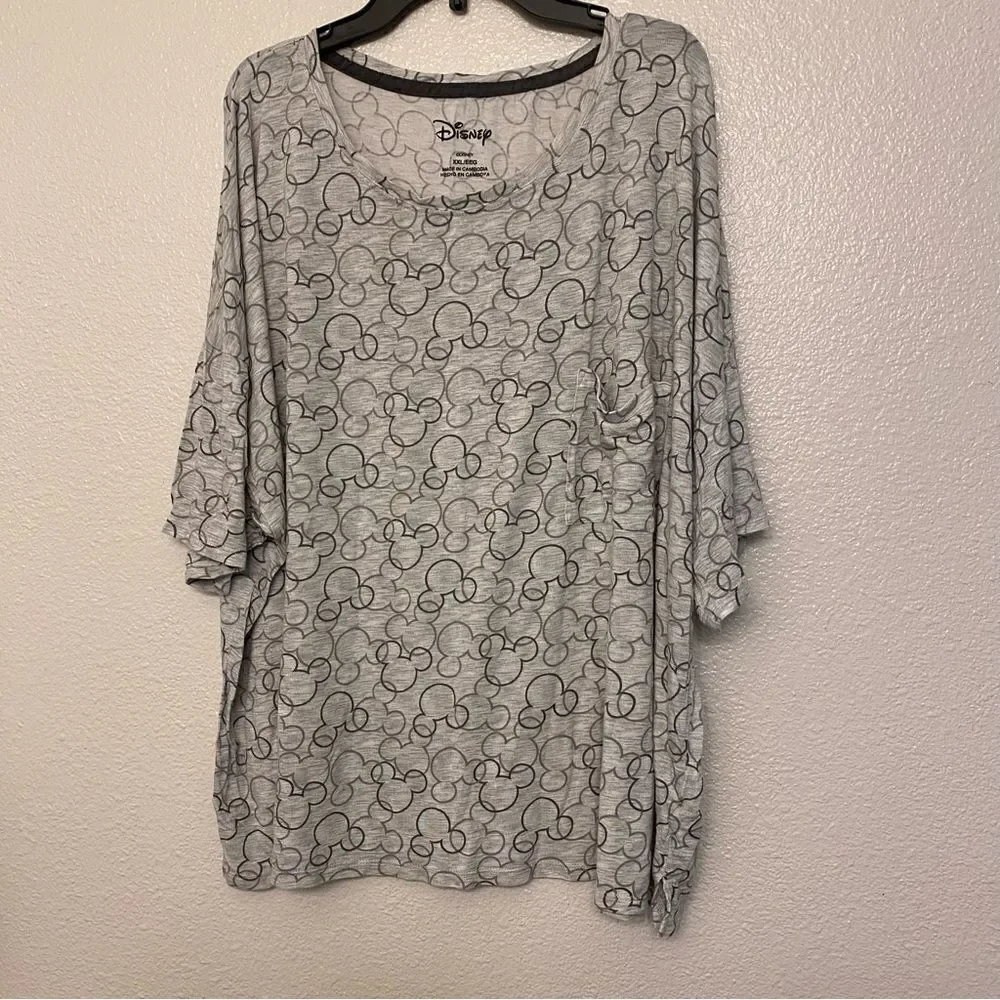Disney Woman’s Short Sleeve Pajama Sleepwear stretch t-shirt top plus size XXL - Picture 2 of 8